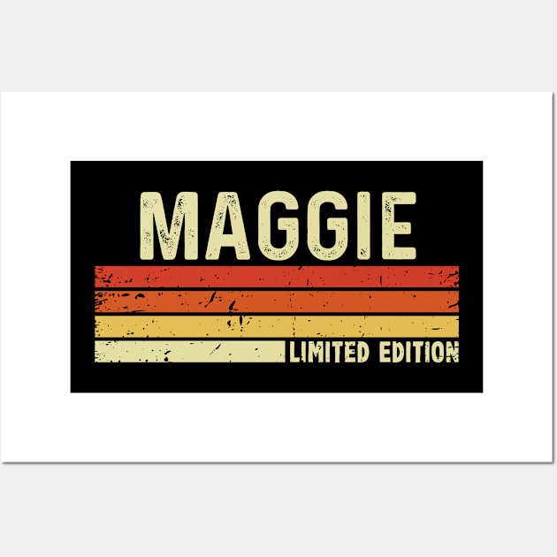 Maggie First Name Vintage Retro Gift For Maggie Wall Art by CoolDesignsDz